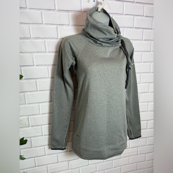 Nike PRO Dri-Fit Drawstring Cowl Neck Grey Women's top/size S - Picture 4 of 10